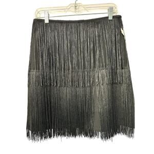 Sincerely Jules Black Mini Skirt Flapper 1920's Tassel Great Gatsby SZ Large